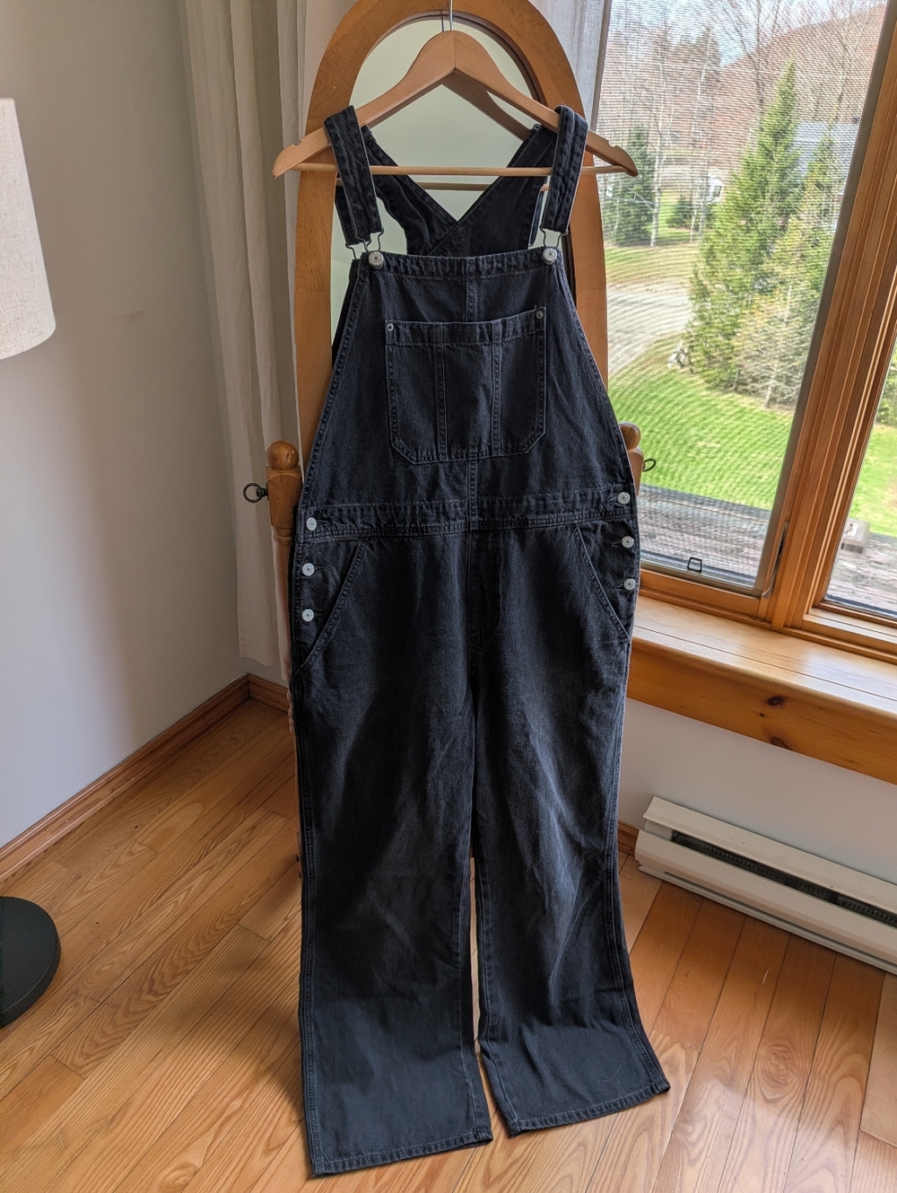 🌿 Old Navy - Black Baggy Wide-Leg Jean Overalls (Tall)